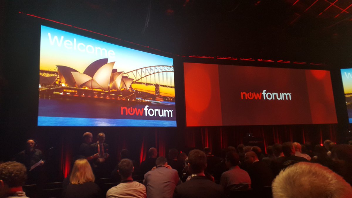 spot_matt's tweet photo. Enjoying the keynote at #NowForum . Good to see all the familiar faces here #servicenowanz https://t.co/bWI5ICtUTN