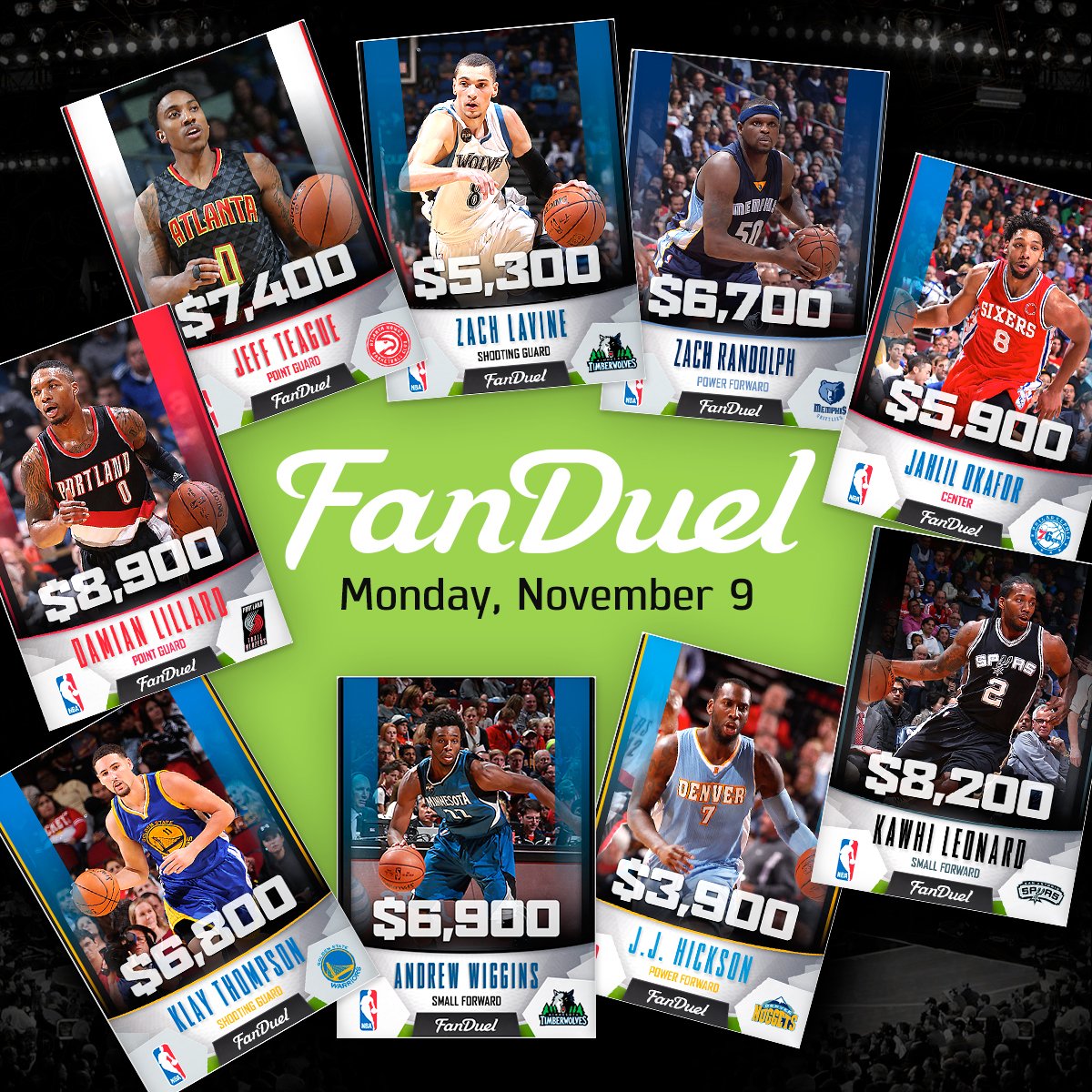 NBATV's tweet photo. This @FanDuel lineup was optimal last night. Who will you pick for tonight? https://t.co/D50yzvk5v4 #NBATVFanDuel https://t.co/5xpv6MADWW
