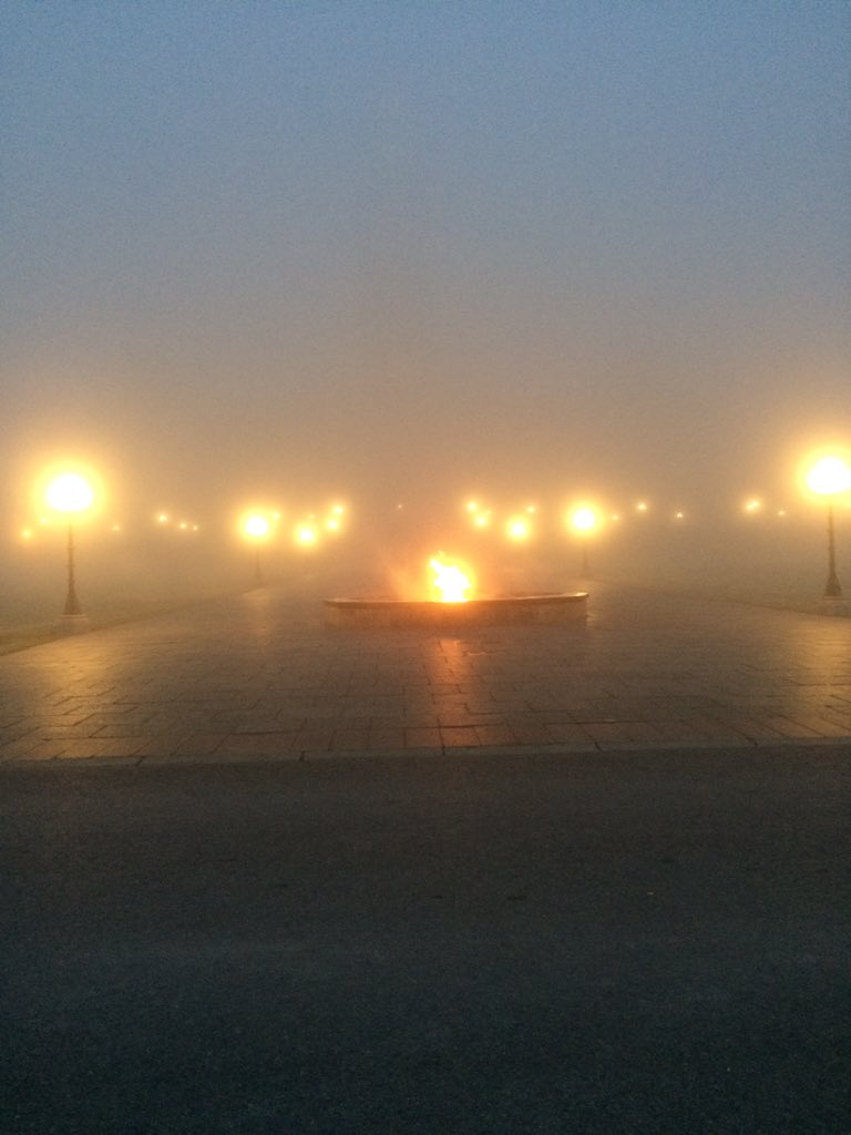 HerbWaye's tweet photo. @country1011fm centennial flame with center block barely visible 6:30 AM https://t.co/1ciVeGdyDm