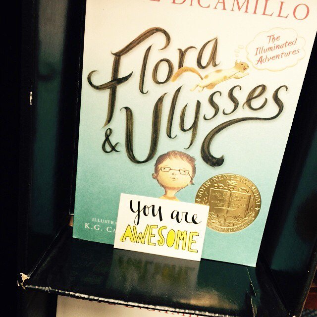 Druthersco's tweet photo. By greatmailday Another hidden #notesofcheer at Bookshop Santa Cruz. And I think this book and these characters are… https://t.co/I1ZUfdqa08