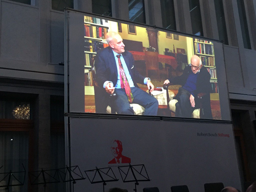 Inspiring conversation: Roger Cohen interviews Fritz Stern for #RvWForum @BoschAcademy #client