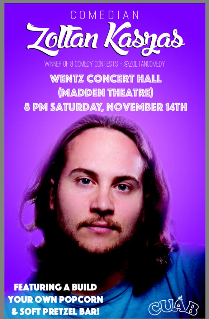 ncc_wpb's tweet photo. Look for our @ZoltanCOMEDY posters around campus! All we can say is... ๐ฟ๐ฟ๐ฟ๐๐๐ https://t.co/4hVQzRNZmt