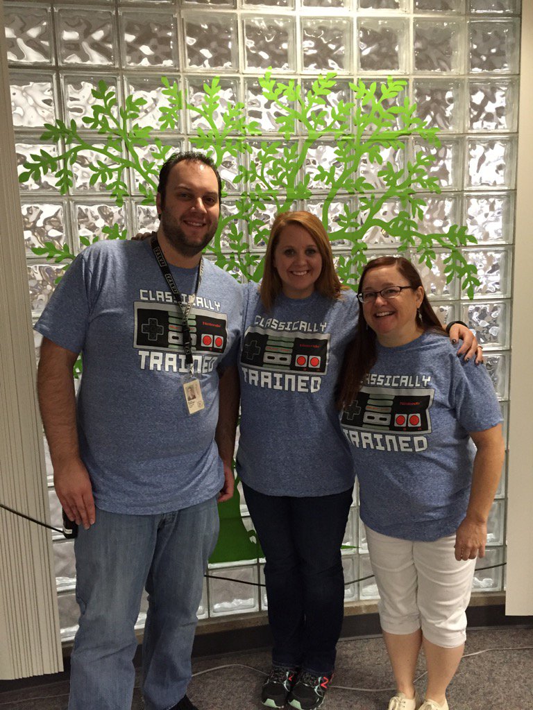 SkyviewLibrary's tweet photo. Team rockin' our shirts! #rollstorm #missingRob @mrharsch https://t.co/YQiQJ0NJSS