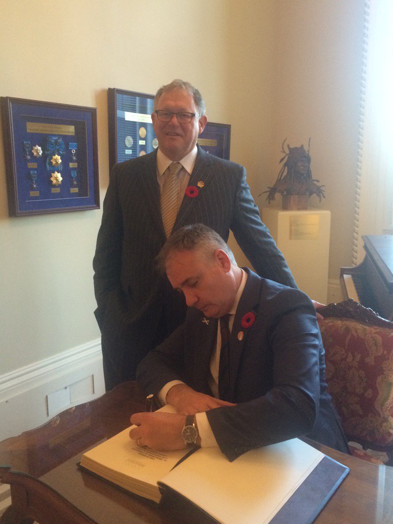 .<a href="/RichardLochhead/">Richard Lochhead</a> signs the visitor book at the National Assembly of Quebec at meeting with the speaker <a href="/AssnatQc/">assnatqc</a>