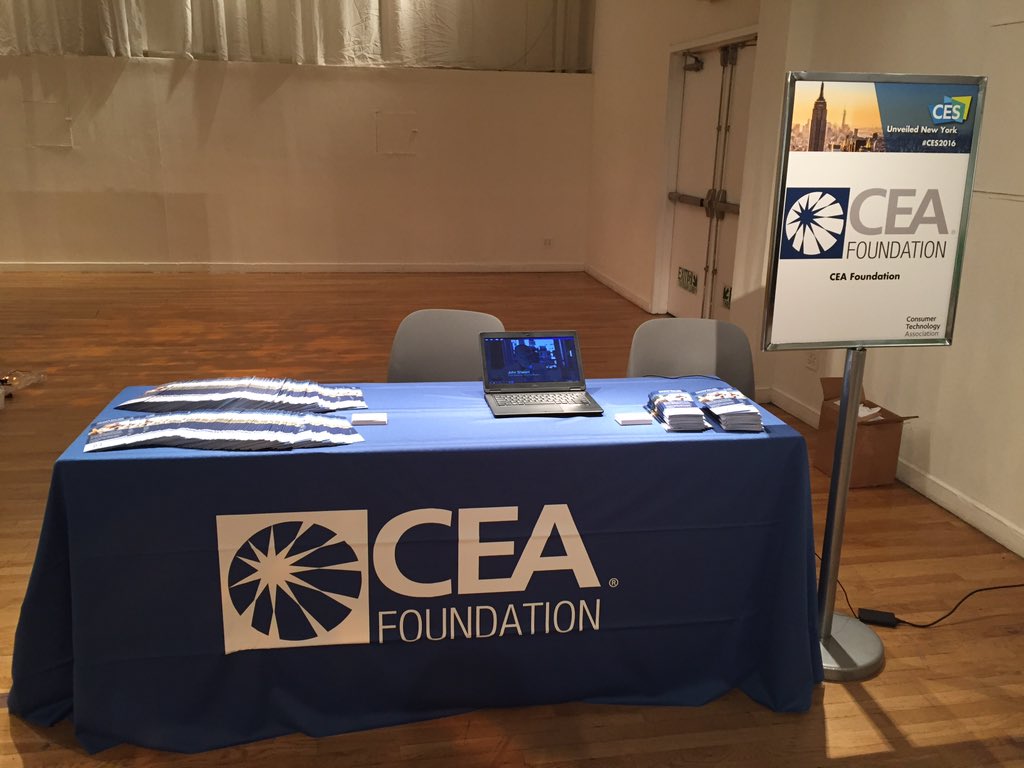 sewell2's tweet photo. Almost time to show off the #CEAFoundation at #CES2016 Unveiled NY! https://t.co/lbBFoWZxYe