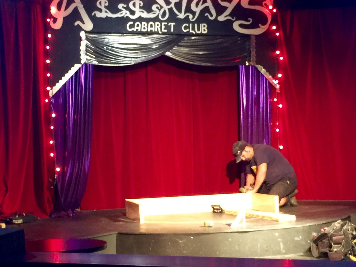 Making the next fab stage tier!! Thanks BLUE HAIR DISCO BALL JOEY!