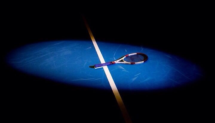 JussiRautjarvi's tweet photo. Soturin viimeinen miekka. #jnta #finalnight #rf #pantteri #tennisfi https://t.co/ziLBVt5jiH