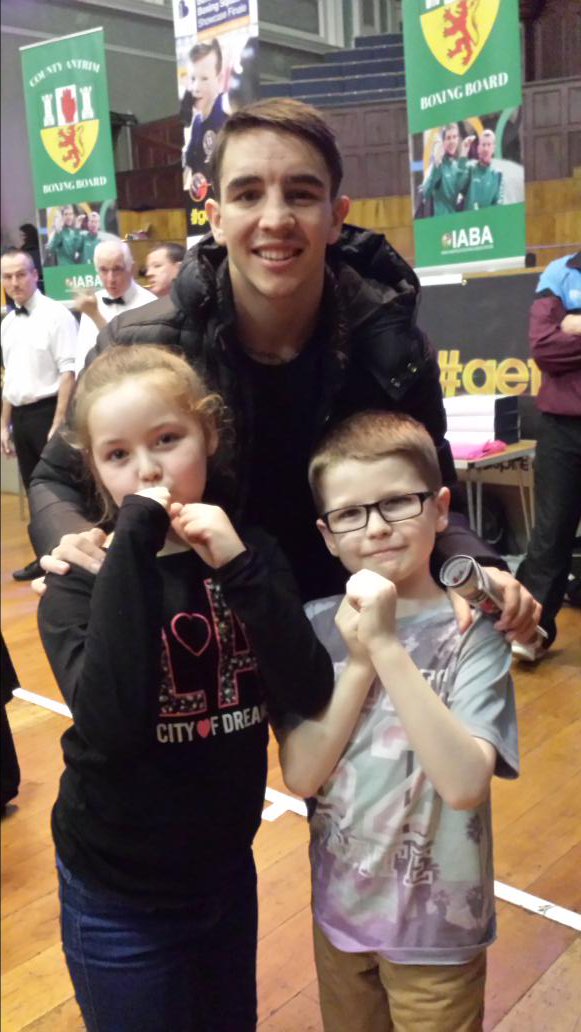 Mary_mc25's tweet photo. Kids excited to be meeting Michael conlon and Paddy Barnes at the belfast juvenile boxing squad exhibition. https://t.co/VkXOYQlIm7