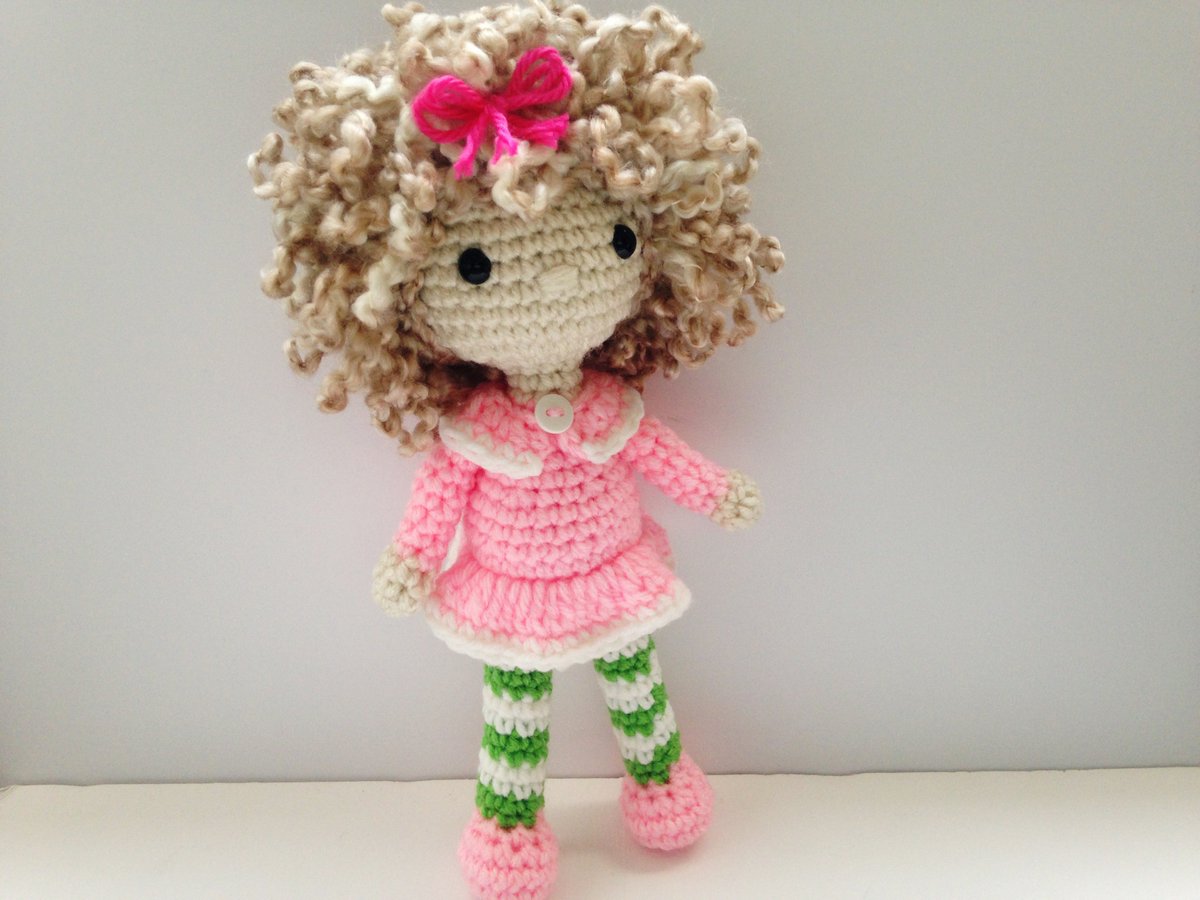 HelloSweetKids's tweet image. Come and See Crochet Pink Curly Hair Doll at etsy.com/shop/helloswee…