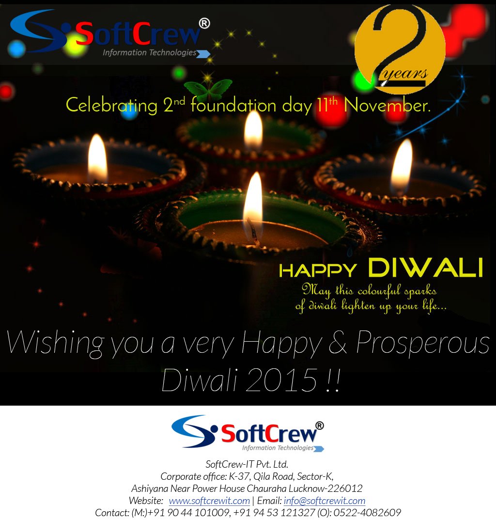 softcrewit's tweet image. Team SoftCrew-IT Wishes you all a very Happy and Prosperous Diwali 2015 !!