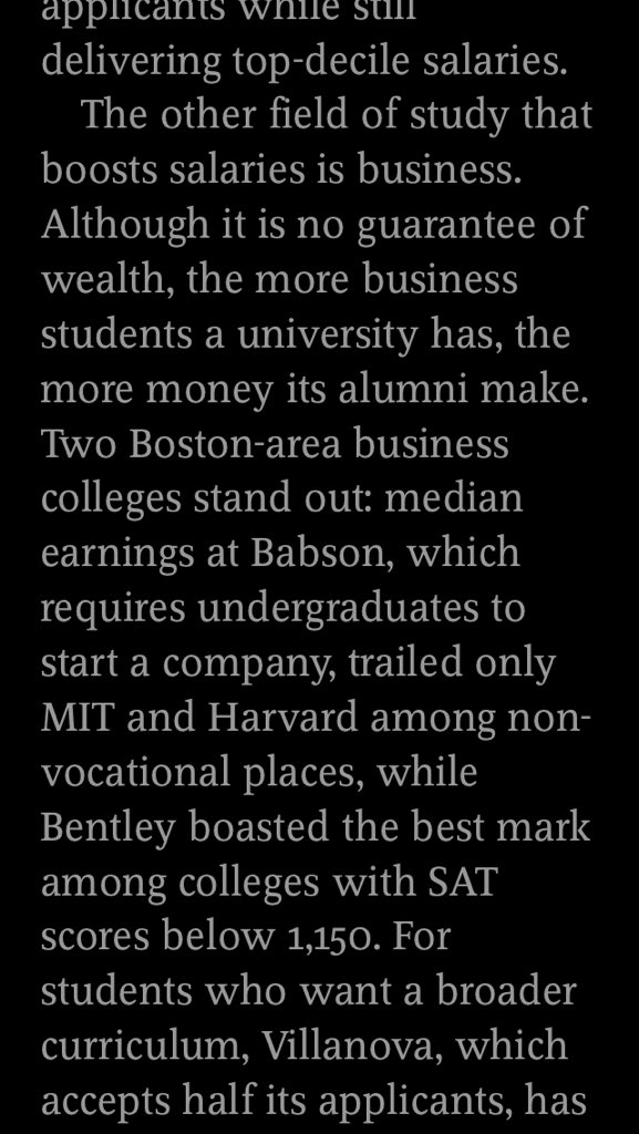 MeghLM's tweet image. From: @TheEconomist:
"...the more business students a university has, the more money it's alumni make." #mba