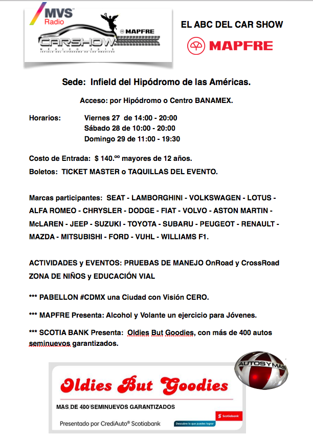 AutosyMas's tweet photo. andale ECHALE RT Este es el ABC del #CarShowMapfreDF https://t.co/DBQ1xiH0IO