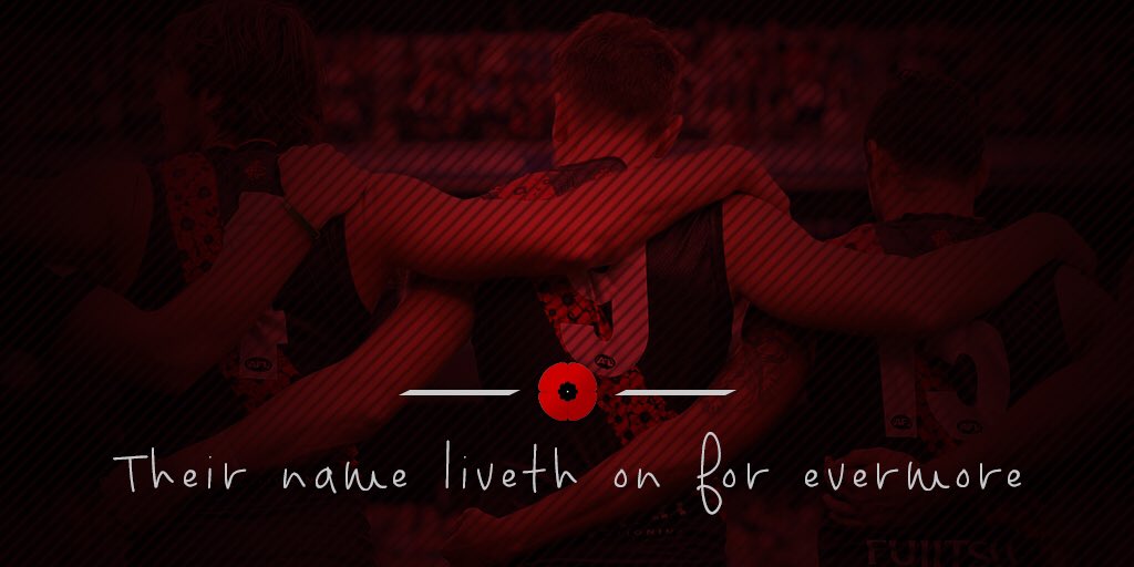 essendonfc's tweet photo. We remember them. #RemembranceDay https://t.co/yYpjWMm36K