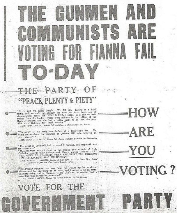 electionlit's tweet photo. "The Gunmen and Communists are Voting for Fianna Fail today" https://t.co/KFYkUgELyk
