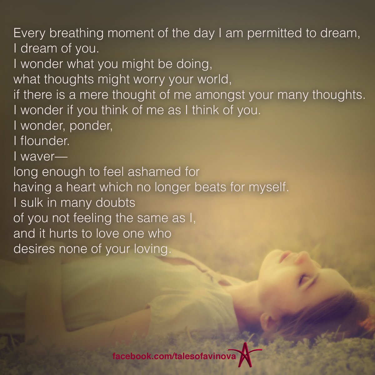 Dreamin. goo.gl/3FCyn7 #talesofavinova #poems