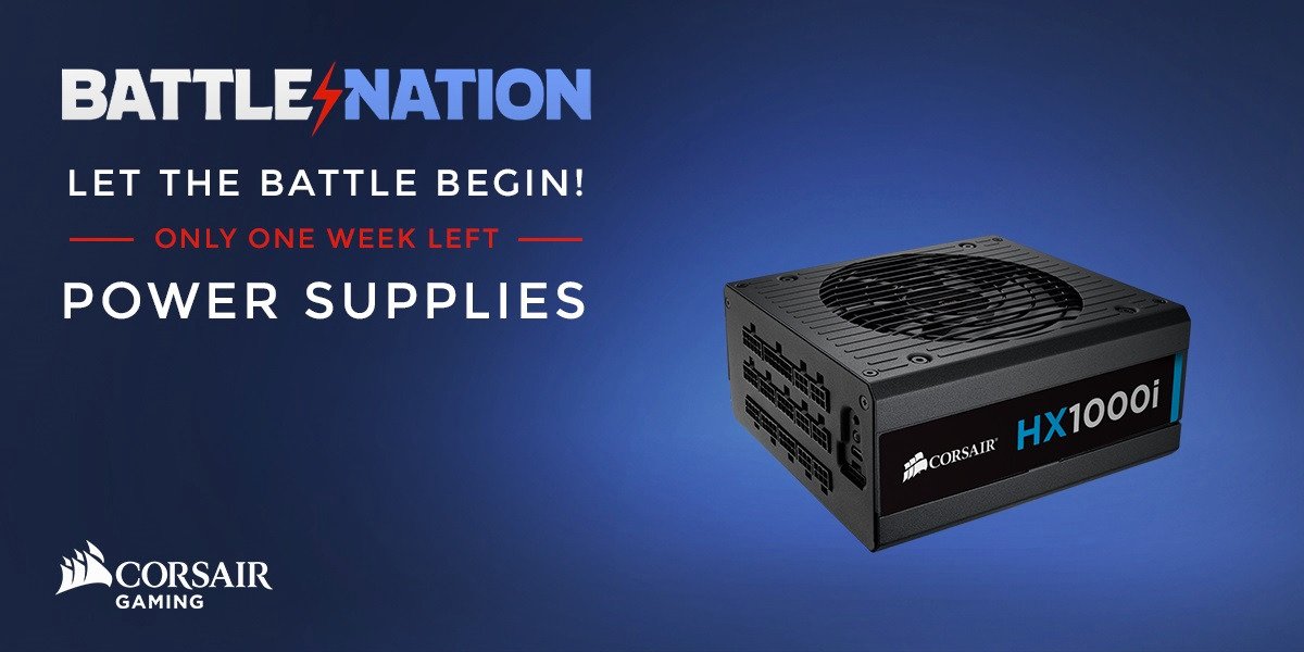 CORSAIR's tweet photo. It's time yet again to #VoteToVictory! This week, it's our HX1000i power supply! https://t.co/lW6kTeg8cL #GoCorsair https://t.co/1ZUfEGuBqZ