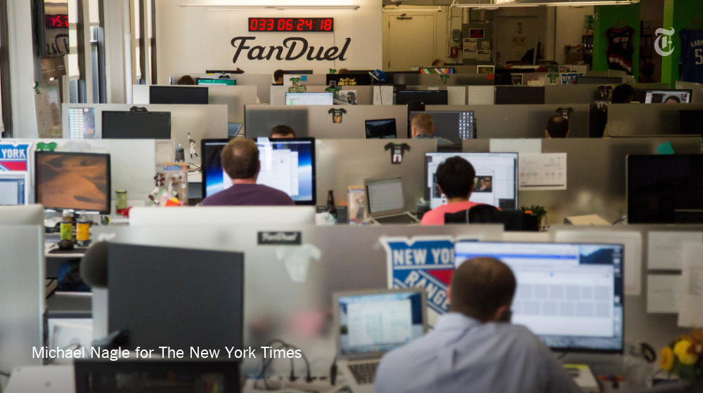 nytimes's tweet photo. DraftKings and FanDuel were ordered to stop accepting bets in New York State https://t.co/JWOpUKv6UB https://t.co/lSpPfTPGv6