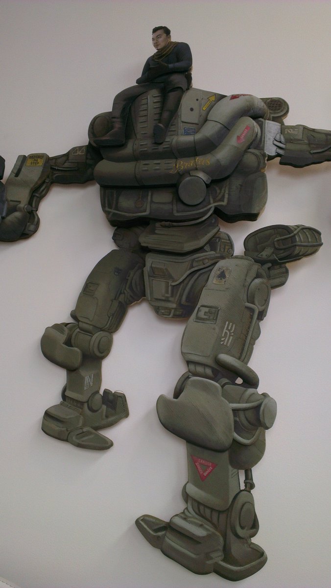 Alliedagent's tweet photo. Here's to the old originals, Meteor Entertainment office art - a wooden Hawken Mech #PlayHAWKEN #Hawken #khangLe https://t.co/Hez94aqxBx