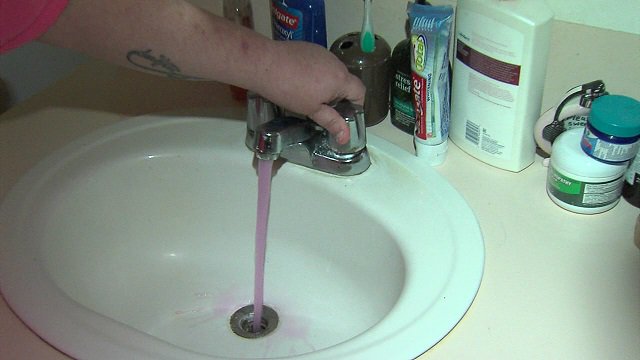 MarineTV7's tweet photo. What's with the pink water? Is it safe? Find out tonight at 10 on #KATV7 #arnews https://t.co/cIBnWAp1LY