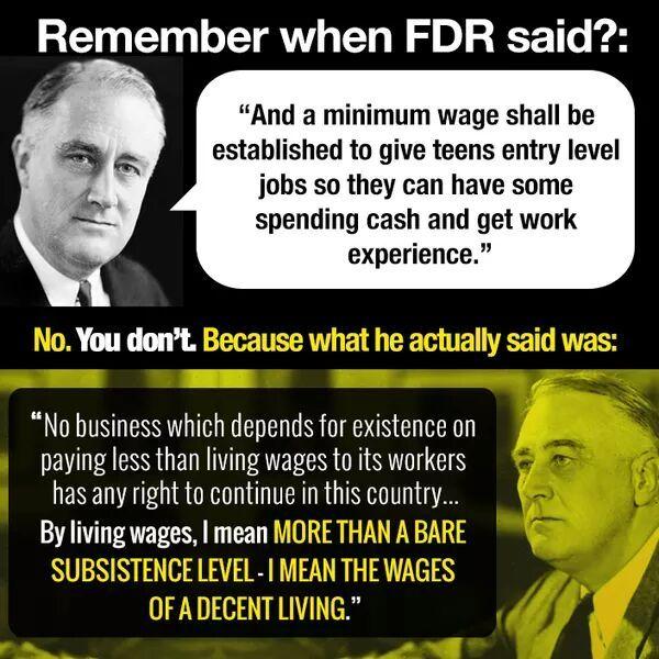 BradBannon's tweet photo. See what FDR said about the #LivingWage Words of wisdom. #FightFor15 #UniteBlue #TNTweeters #LibCrib #LibProg #P2B https://t.co/9mkpyjQnSQ