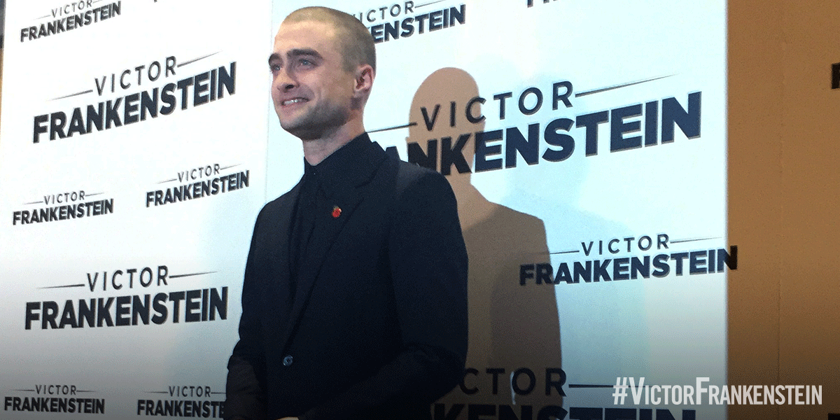 Frankenstein's tweet photo. Daniel Radcliffe walks the #VictorFrankenstein red carpet. #ItsAlive https://t.co/oT3ij5LSXt