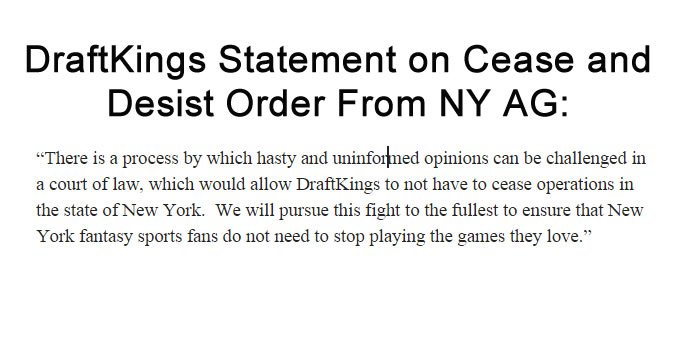LSPReport's tweet photo. Statement from DraftKings makes it clear the company intends to stay in NY market while it pursues legal options https://t.co/iaNoffL8Yq