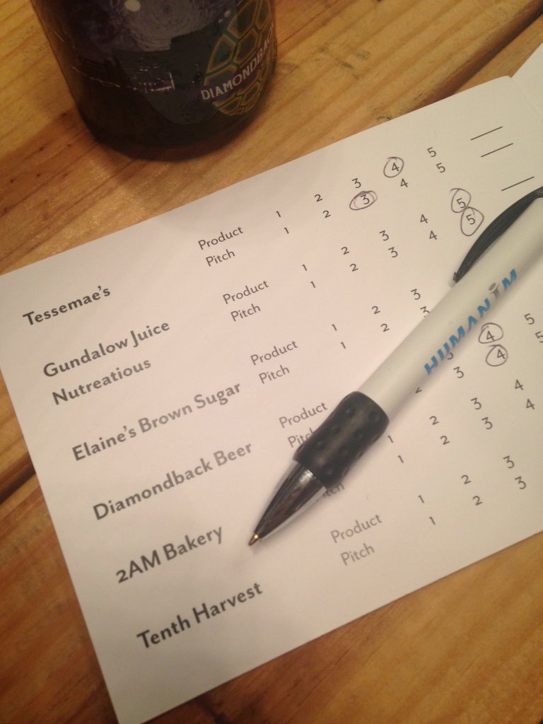 Dana at <a href="/GundalowJuice/">Gundalow Juice</a> pitched like an absolute pro tonight! 👏🏽 #SchoolOfFood <a href="/cityseeds/">City Seeds</a> #food #foodstartups