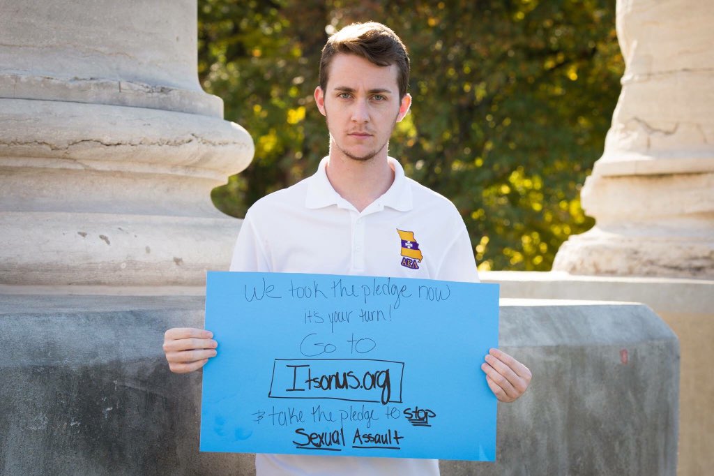AKLMizzou's tweet photo. We have taken the pledge to stop sexual assault... Will you? @ItsOnUs https://t.co/xfEt8O6GUI