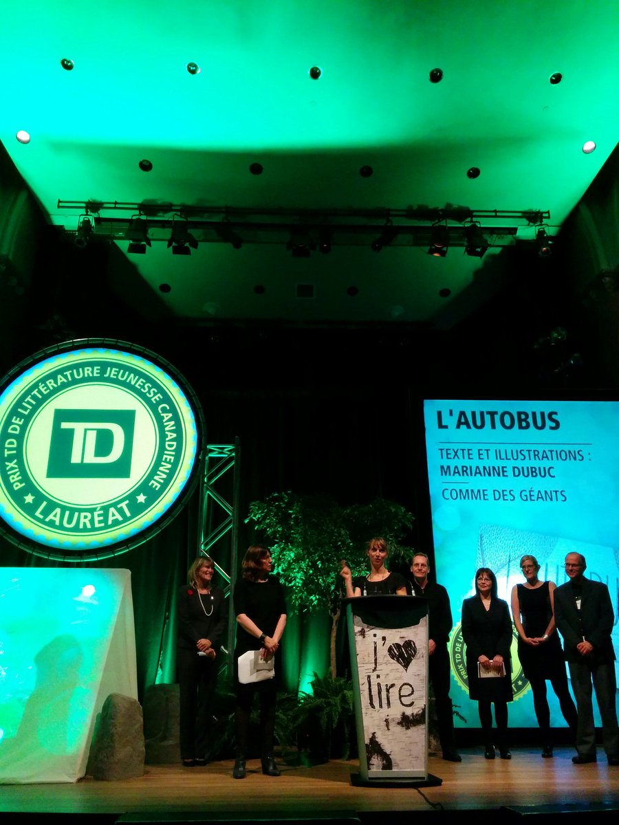 bibliomontreal's tweet photo. Félicitations à Marianne Dubuc pour L'autobus : récipiendaire du #prixTD2015 de la littérature jeunesse https://t.co/Q2nqflSRIs