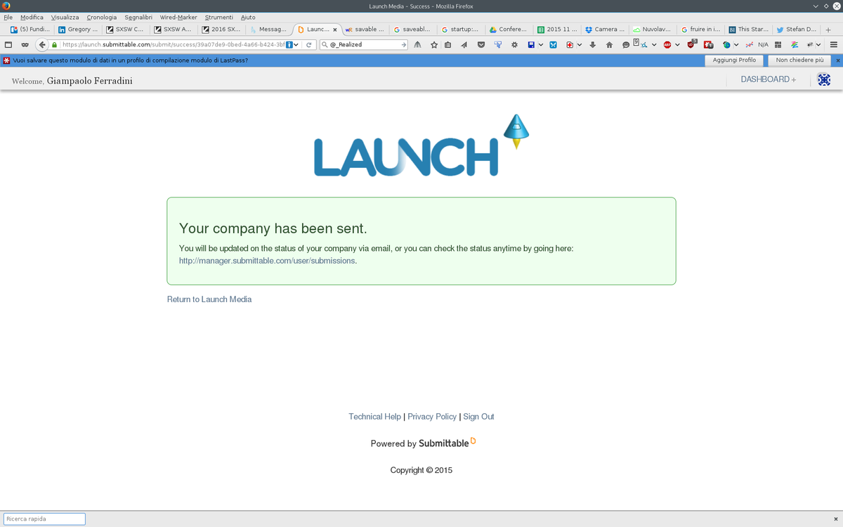 giampaolo44's tweet photo. Ok, @Jason: applied @LAUNCH! Be ready for it: the world will thank Italy for @KnowledgeJuicer as much as 4 pizza ;) https://t.co/zmKWFQN5Bg