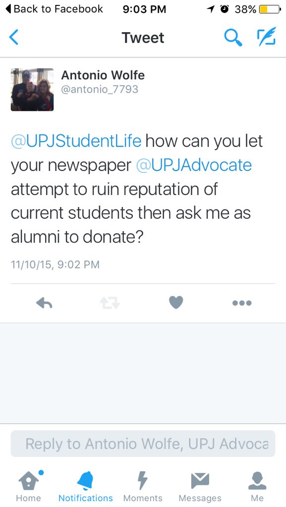 UPJStudentLife's tweet image. Apparently he hasn't read the bio...
