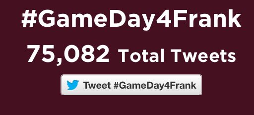 HokiesFB's tweet photo. Bullseye! 75k 😃

Let's see how far we can go before our @ESPNCFB kickoff on Thurs! 

#BeatGT 🐝
#GameDay4Frank 💼 https://t.co/hkkuyzxf14