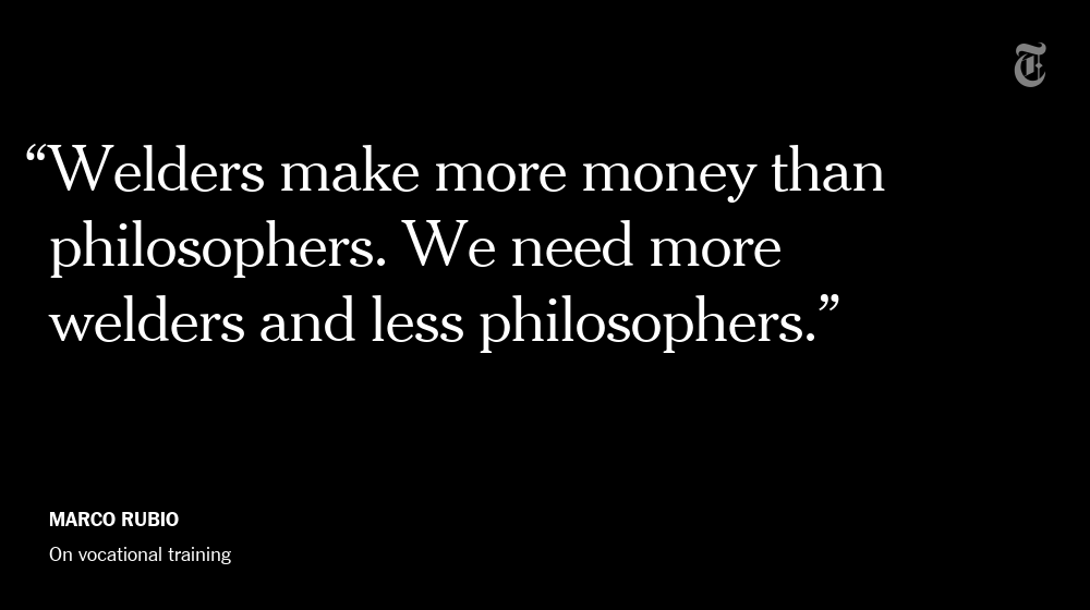 nytpolitics's tweet photo. Marco Rubio on vocational training https://t.co/HCdivuRPAK https://t.co/fyzyGyrElr