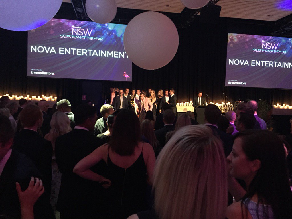 cathoconnornova's tweet photo. Nova Entertainment wins NSW sales team of the year  in Media I awards #miawards2015 https://t.co/b07CQNQIiz