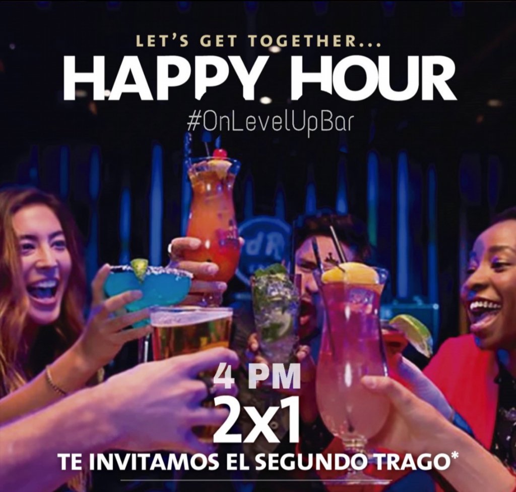 LevelUpMga's tweet photo. Hoy seguimos!!!#HappyHour #OnLevelUpBarCocktails 2x1Daiquiri Bloody Mary Margarita Cosmopolitan https://t.co/9AOTCVfa2E