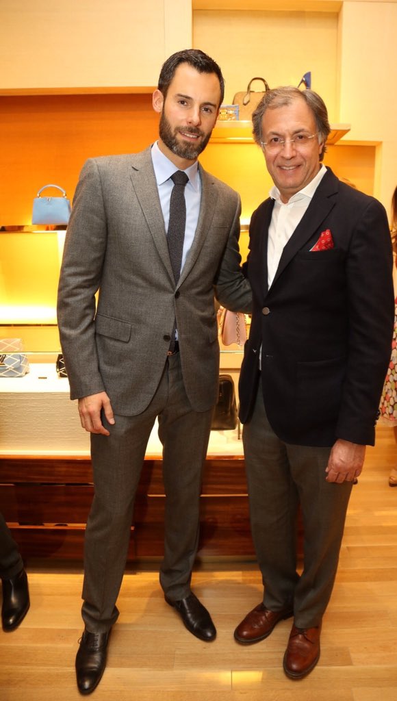 Rafael Molano, Dir. Editorial de GQMexico, y Benoit-Louis Vuitton en la  inauguración de LVPolanco, GQ México y Latam