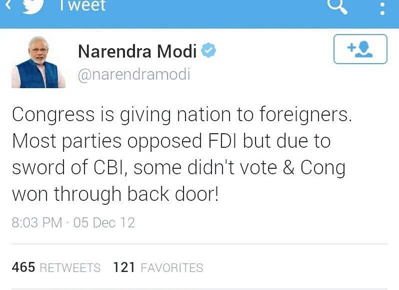 xgopsx's tweet image. Amazing.!!
Which side of Modi is true to believe, can any one guess?
#FDIReform or CBI sword..??
Coments awaited.