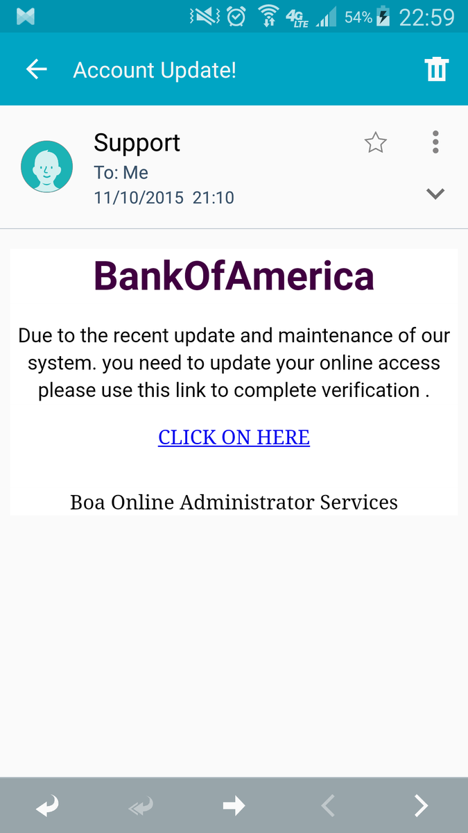 Solderscreamer's tweet photo. Just got this fraudulent email. Clearly a hoax, and I'm not a customer. Just wanted to share this PSA... #ITheroes https://t.co/sLVlqrr9k3