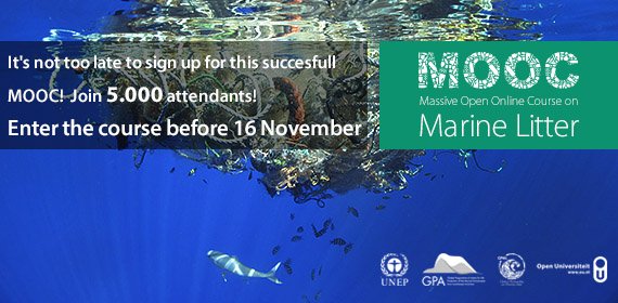 OU_Nederland's tweet image. Last days to enrol:  #UNEP’s free #MLMooc15  buff.ly/1PQ7rFr #marinelitter #marinedebris #ocean