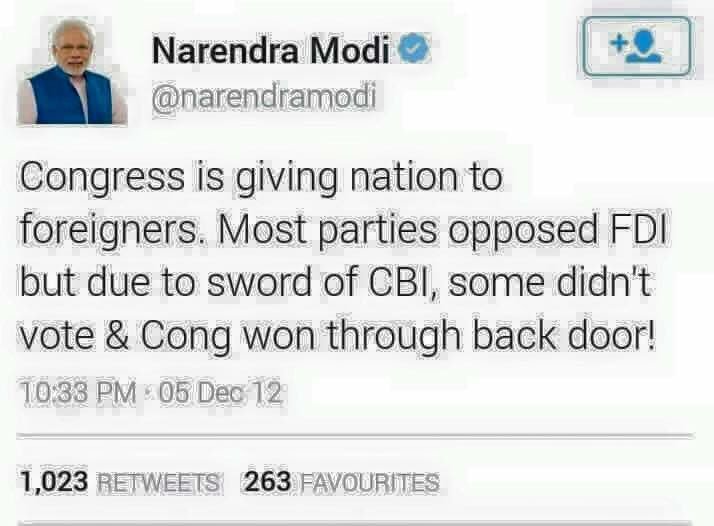 teraKaminaDost's tweet image. @narendramodi  @PMOIndia 
Except the power owners, What has changed now ?? #FDIReform