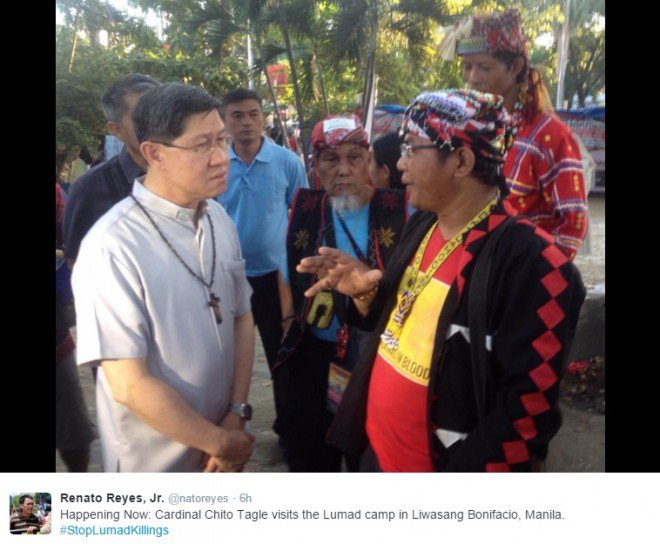 inquirerdotnet's tweet photo. Tagle joins ‘lumad’ call for peace, justice https://t.co/NK8gz4KWTi I @AHeginaINQ https://t.co/5mEXfdsefD