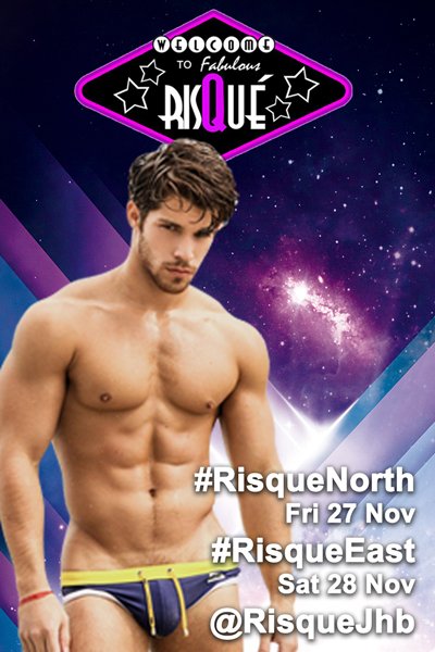 RisqueJHB's tweet photo. The gay party is coming back permanently to Joburg north and the east. Risque are opening not 1 but two new venues! https://t.co/03WUzD9MiL