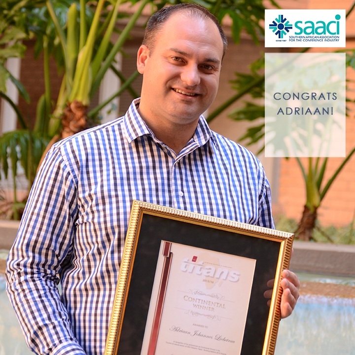 SAACIofficial's tweet photo. Congrats @adriaanjl on winning @Titans_Magazine #Titans15 Tourism &amp; Leisure Nation Builder Award for Africa! #saaci https://t.co/7KPK57hqxq