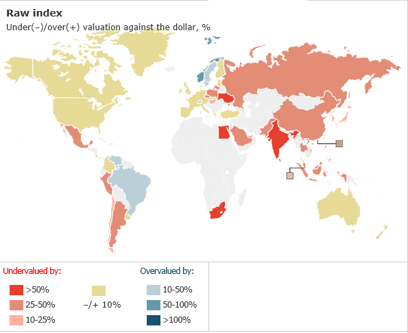 Interactive Currencycomparison Tool The Big Mac Index 2015 forexpost.org/financial-inst…