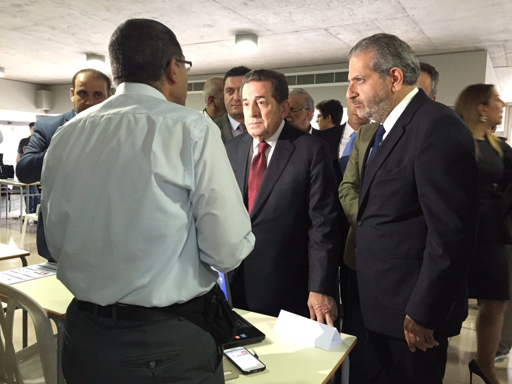 berytech's tweet photo. H.E. Minister @Harb_Boutros discovering  #challengeme! #intel #IoT #MENA final projects b4 award ceremony @IC_MENA https://t.co/OJ0JnFszA7