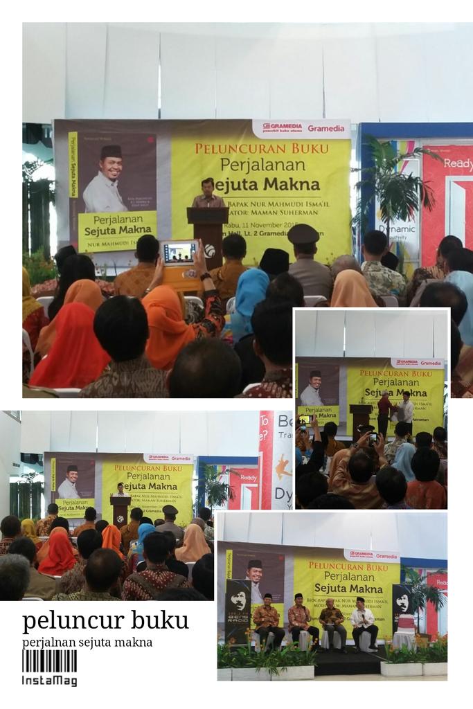 Peluncuran buku Perjalanan Sejuta Makna <a href="/Nur_Mahmudi/">Nur Mahmudi Isma'il</a> dihadiri WaPrea Jusuf Kalla di Gramedia Matraman