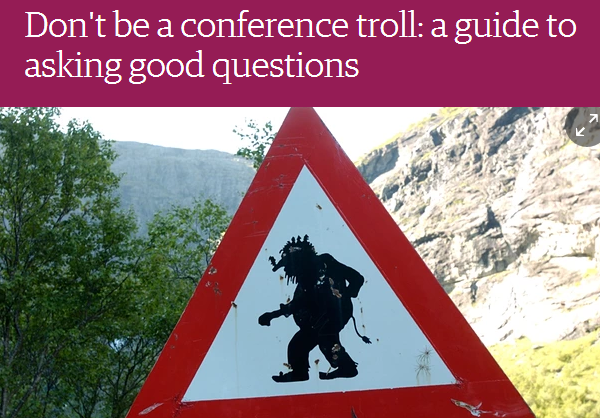 star69elvis's tweet photo. Excellent advice from the Guardian for career hecklers! Thanks @jaivirdi https://t.co/aZc4B8bdZc #ceac15 #ceac16 https://t.co/kfofTvV5Gz