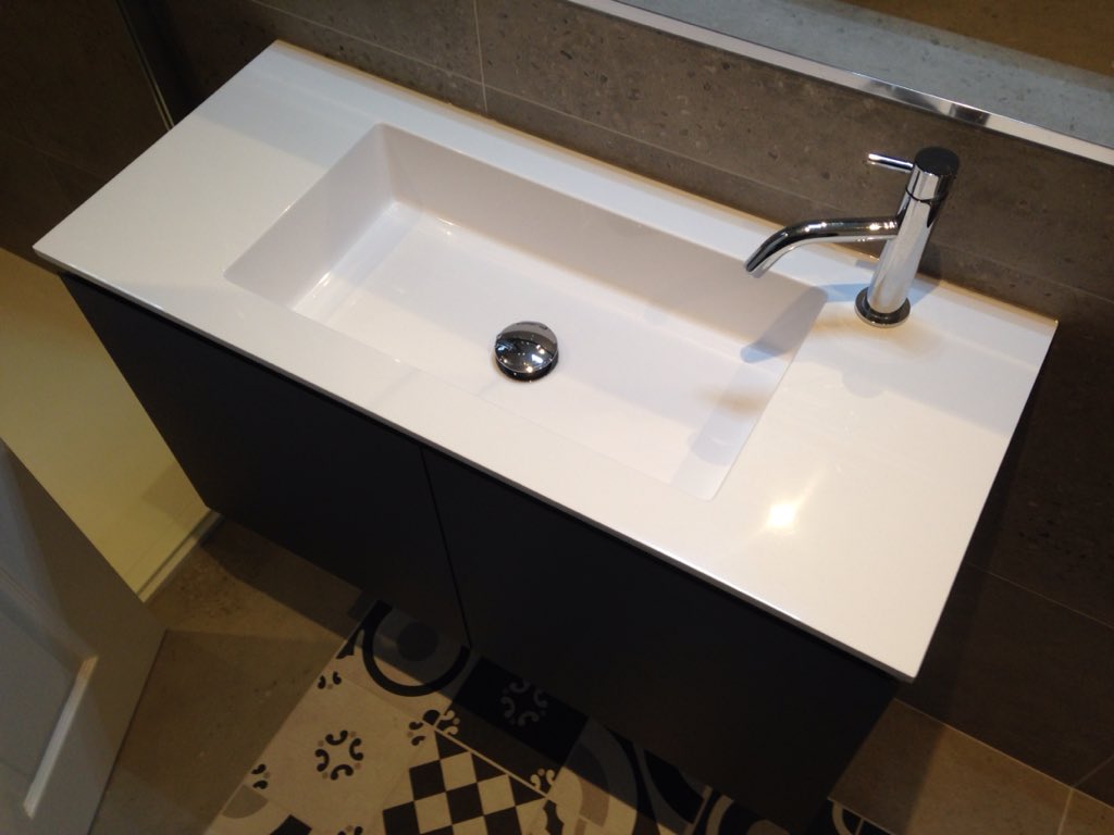 designworkstsb's tweet photo. En-suite install #fioranese concrete #cementineblack&white #arblu furniture, great transformation #italiandesign https://t.co/35CbIwZUOl