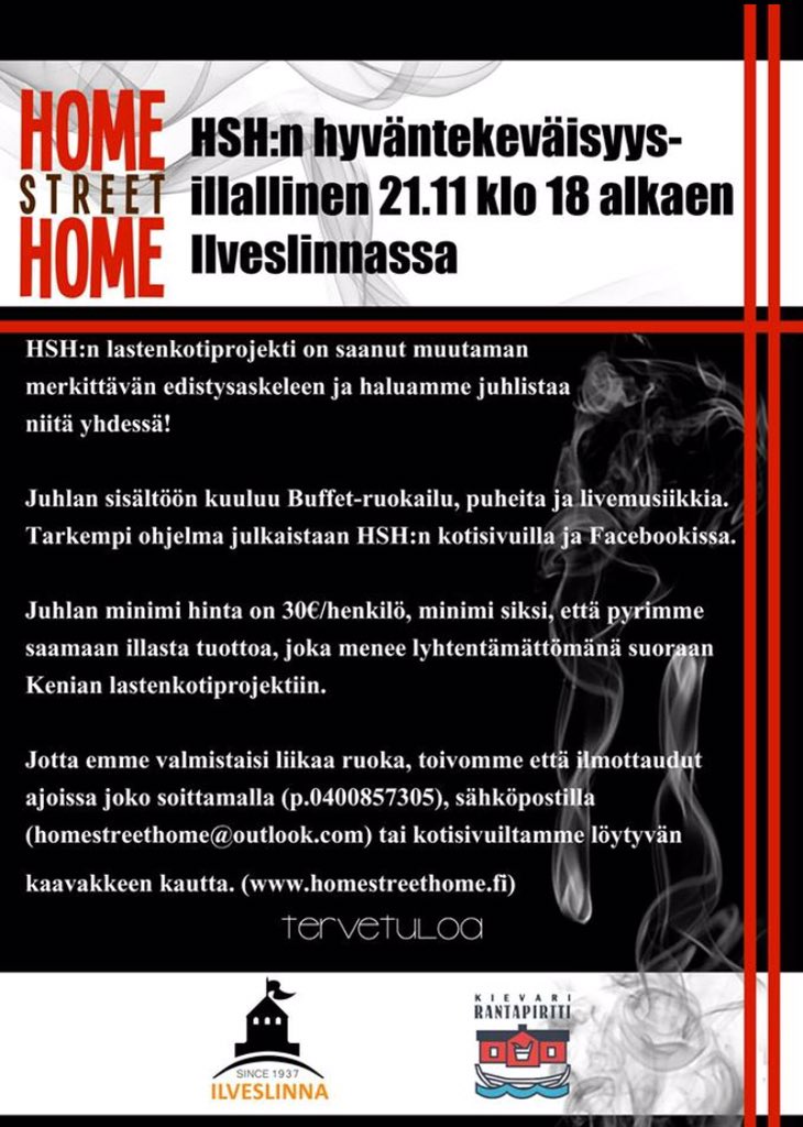 HSH:n hyväntekeväisyysillallista vietetään 21.11. Ilveslinnassa Jämsänkoskella. Ilmottautuminen on avattu! Hop hop👏🏻