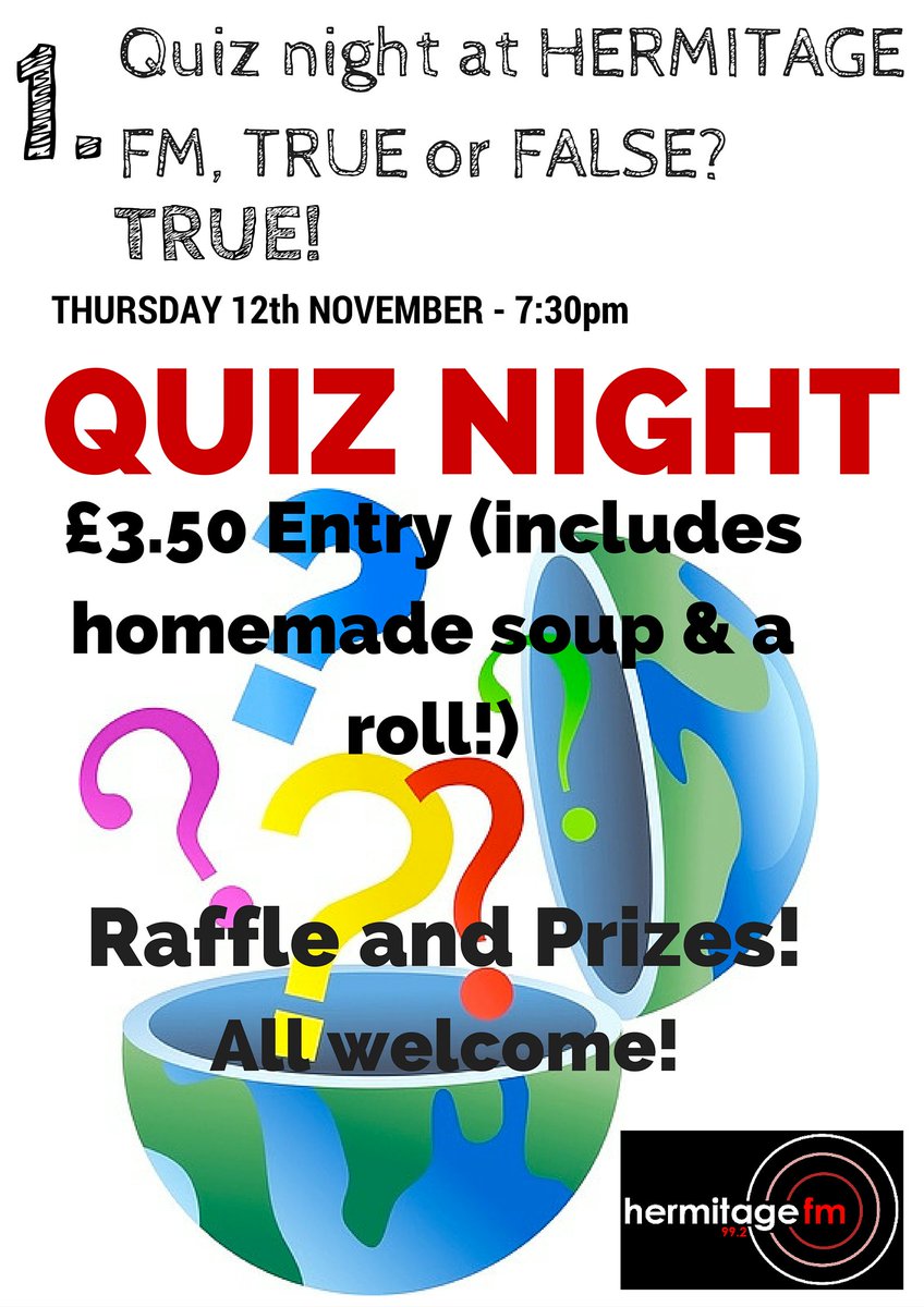 hermitagefm's tweet photo. Quiz Night tomorrow in the Coffee Lounge - join us! #Coalville #Ashby @Somewhere_Nice @talkupcoalville https://t.co/PjOP8ks71o